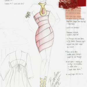 Costume Design Sketch for Medea in Medea Exit 22 Theatre Production Costume Design  Illustration by Barbara Gregusova