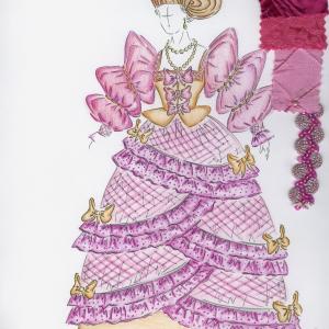 Costume Design Sketch for Joy in Cinderella Exit 22 Theatre Production Costume Design  Illustration by Barbara Gregusova