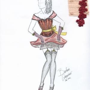 Costume Design Sketch for Dance Girl in 