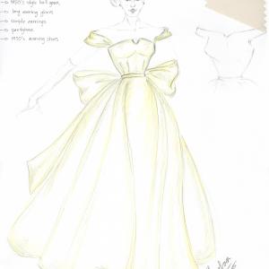 Costume Design Sketch for Isabelle in Ring Round The Moon Exit 22 Theatre Production Costume Design  Illustration by Barbara Gregusova