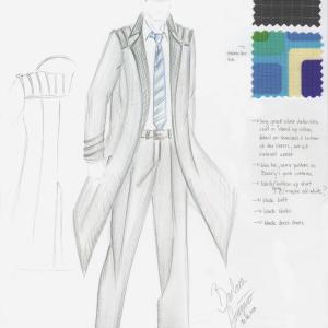 Costume Design Sketch for Keaton in Residenz Costume Design  Illustration by Barbara Gregusova