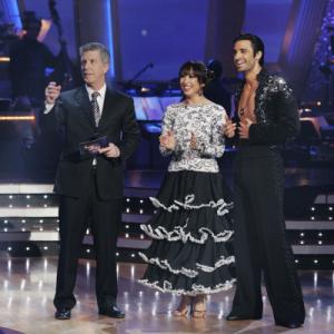 Still of Tom Bergeron, Gilles Marini and Cheryl Burke in Dancing with the Stars (2005)