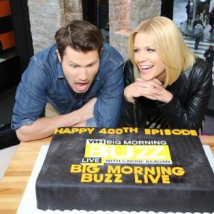 Carrie Keagan and Jason Dundas celebrate the 400th eipsode of VH1's Big Morning Buzz Live with Carrie Keagan