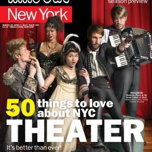Lucas Steele Amber Gray Phillipa Soo Blake DeLong and Dave Malloy in Natasha Pierre and The Great Comet of 1812 Time Out New York cover