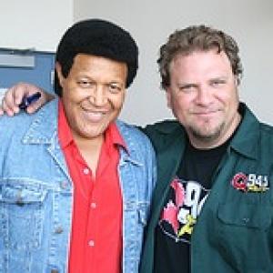 Mike Quinn and Chubby Checker back stage in Texas