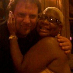 Actor Luenell Campbell with Mike Quinn at Saddle Ranch Hollywood on Sunset