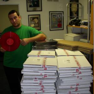 Rob Quinn in the label mail room working late radio DJ promotion
