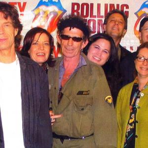Mike Quinn with the Rolling Stones and radio KLOS LA Rita Wild Joey G and RAB head and RR publisher Erica Farber