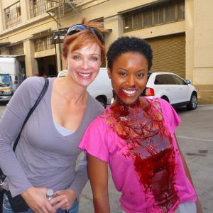 Layover Behind The Scenes Picture  Lonye Perrine and Lauren Holly