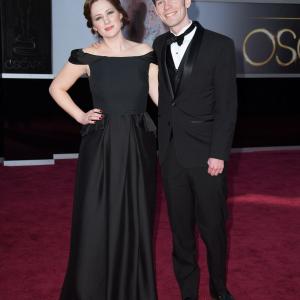 Fodhla Cronin OReilly and Timothy Reckart arrive at the 85th Academy Awards
