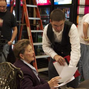 Director James Kicklighter with Actress Edith Ivey on the set of The Car Wash