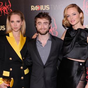 Heather Graham, Daniel Radcliffe and Juno Temple at event of Horns (2013)