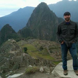 Jonathan Grubbs filming at Machu Picchu