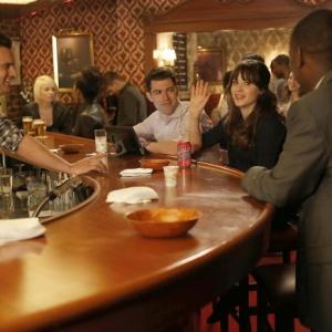 Still of Zooey Deschanel Max Greenfield Lamorne Morris and Jake Johnson in New Girl 2011