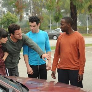 Still of Zooey Deschanel Max Greenfield Lamorne Morris and Jake Johnson in New Girl 2011