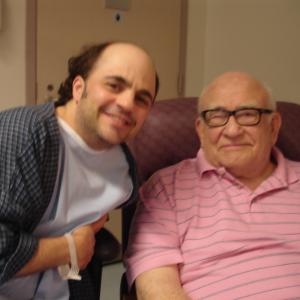 With Ed Asner on the set of CBC's 
