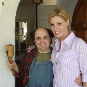 With Julie Bowen on the set of Modern Family