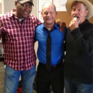 with Marvin Glover and John Savage on the set of 