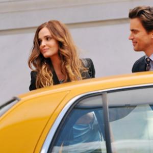 Gloria Votsis and Matt Bomer on location for White Collar on the streets of Manhattan on May 10 2010 in New York City