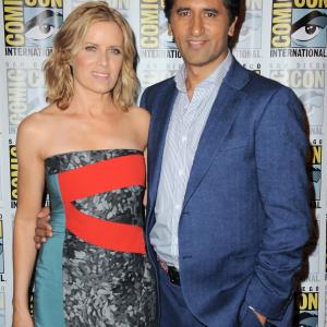 Cliff Curtis and Kim Dickens at event of Fear the Walking Dead 2015