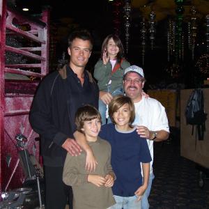 On set of Las Vegas  Ashley with Josh Duhamel and Director Gary Scott Thompson along with Michael Len and Remy Thorne