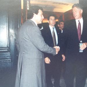 Before becoming an actor Kent Sladyk was a upscale Doorman for the celebritys and VIPs from around the world he is seen here meeting and sharing conversation with President Clinton