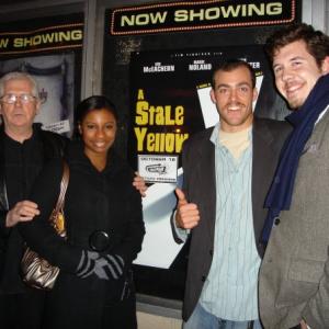 Tim Finnigan with actors Will Somers, Heather-Claire Nortey, and Neville Bell at the 2009 screening of 'A Stale Yellow'.