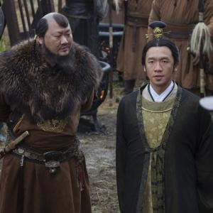 Still of Benedict Wong and Chin Han in Marco Polo 2014
