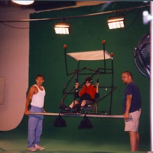 John Rebello green screen on set of Twelve June segment Garth Donovan and crew