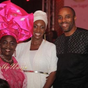 FAR with Veteran Actress, Biola Atanda and fellow actor, Kalu Ikeagu at the 10th Anniversary Event of the Africa Magic Channels in Lagos, Nigeria.