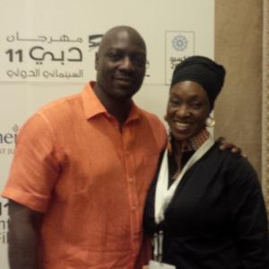With Hollywood actor Adewale Agbaje  the 11th Dubai International Film Festival in 2014