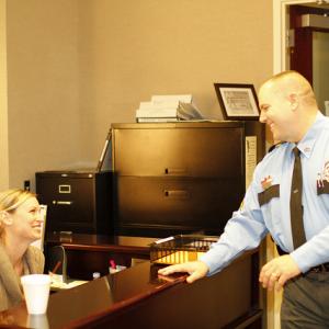 Darren W. Conrad (Officer Daniel Howell) and Kelly McRorie (Kathryn Jones) ON LOCATION of 