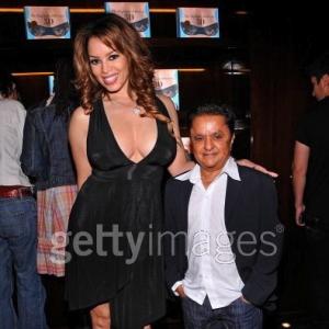 Hilliary Barbour with Deep Roy at Taschen Big Book of Breasts 3D book signing Beverly Hills