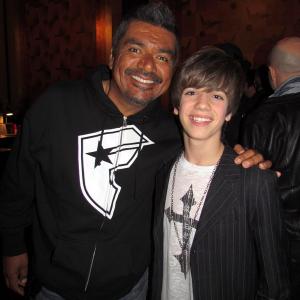 Brandon with George Lopez at the Opening Night of Rock Of Ages