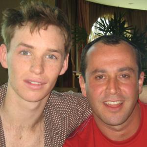 With Eddie Redmayne while working for the movie The Good Shepherd