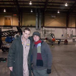 First Assistant Director Travis Huff and Actor Shane West on the set of 