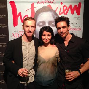 Directors Philipp Wolter Martin Monk  ActressProducer Michelle Glick at the Interview Magazine party at Berlinale 2014