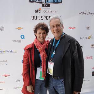 Deborah Gabinetti with Hawk Koch President Producers Guild of America during Produced by Conference 2011