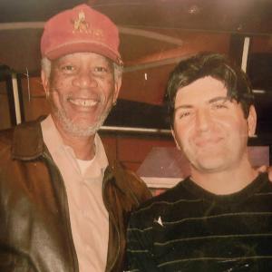 L. Morgan Freeman and (R.) Rokki James national promotional for Direct Movie downloads in 2007.