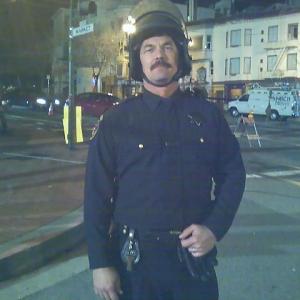 Dressed as Riot Cop On the Set of Milk