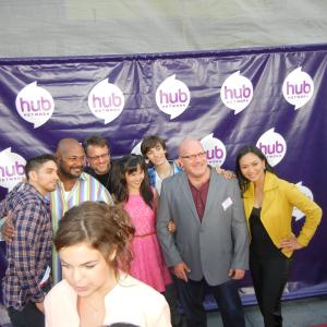 Andy Pessoa with other cast on the Red Carpet, Red Carpet HUB Press Tour 2013, (Bailee Madison forefront)Universal Studios, 7/26/13.