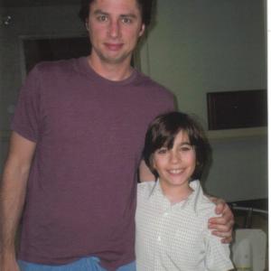 Andy with Zack Braff on set of SCRUBS