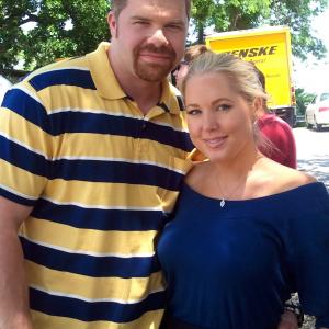 Josh Emerson and Tammy Barr on the set of Greater (2014) on location in Fayetteville, AR