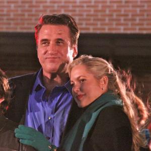 Daniel Baldwin and Tammy Barr on the set of A Little Christmas Business (2013)