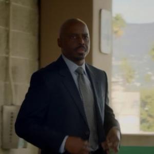 Jeronimo Spinx as NCIS Agent Thompson of NCIS LOS ANGELES in the opening scene from episode EXIT STRATEGY