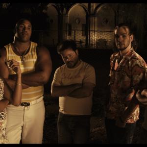 Still of Jorge Molina, Alexis Díaz de Villegas, Jazz Vilá, Andros Perugorría and Eliecer Ramírez in Juan de los Muertos (2011)