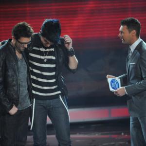 Still of Ryan Seacrest, Adam Lambert and Danny Gokey in American Idol: The Search for a Superstar (2002)