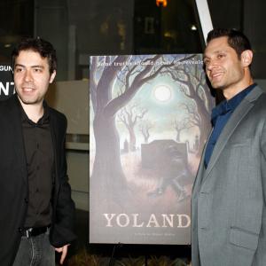 Miguel Müller and Aidan Marus at Yolanda screening, April 2011.
