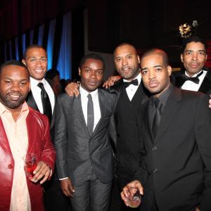 (L-R) Raekwon, TJ Holmes, David Oyelowo, Londell McMillan, Kirk Fraser, and Keith Clinkscales attend the after party for BET Honors 2012 at the Smithsonian American Art Museum & National Portrait Gallery on January 14, 2012 in Washington, DC.