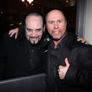 Cleve Hall and David Fultz at the wrap party for season one of Cleve's show Monster Man